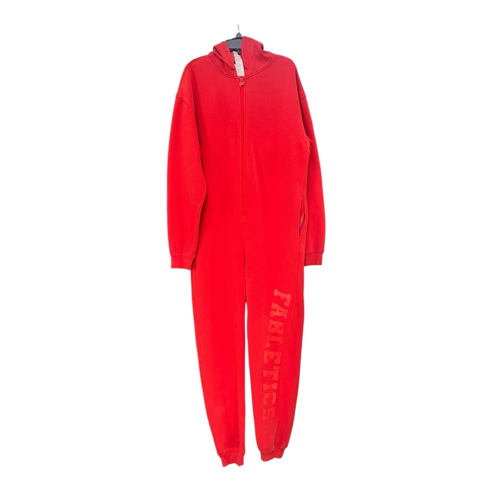 Fabletics Red Fleece Jumpsuit One Piece Lounge Suit Size M